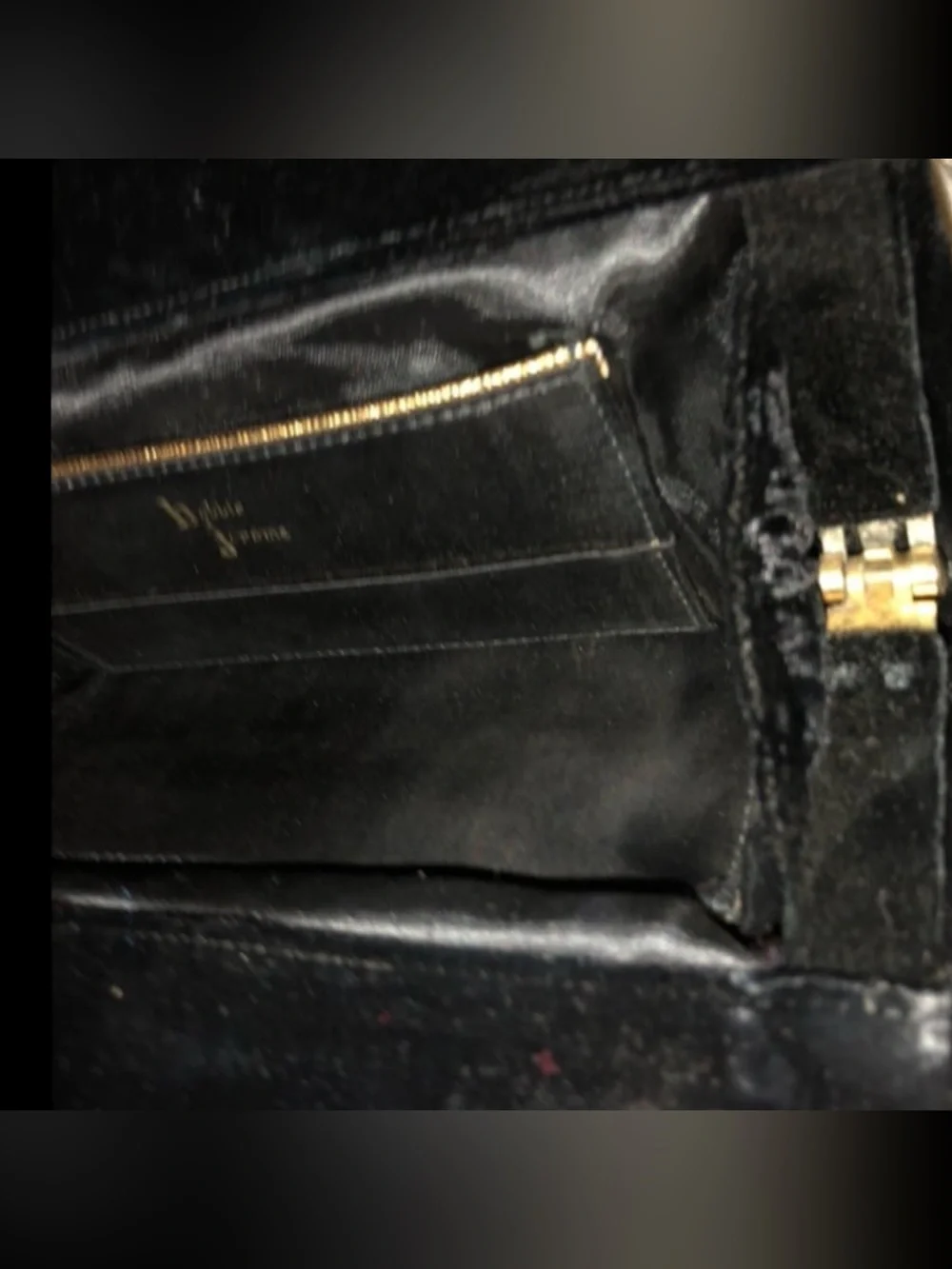 Mid-century 1950s Bobbie Jerome black velvet clutch